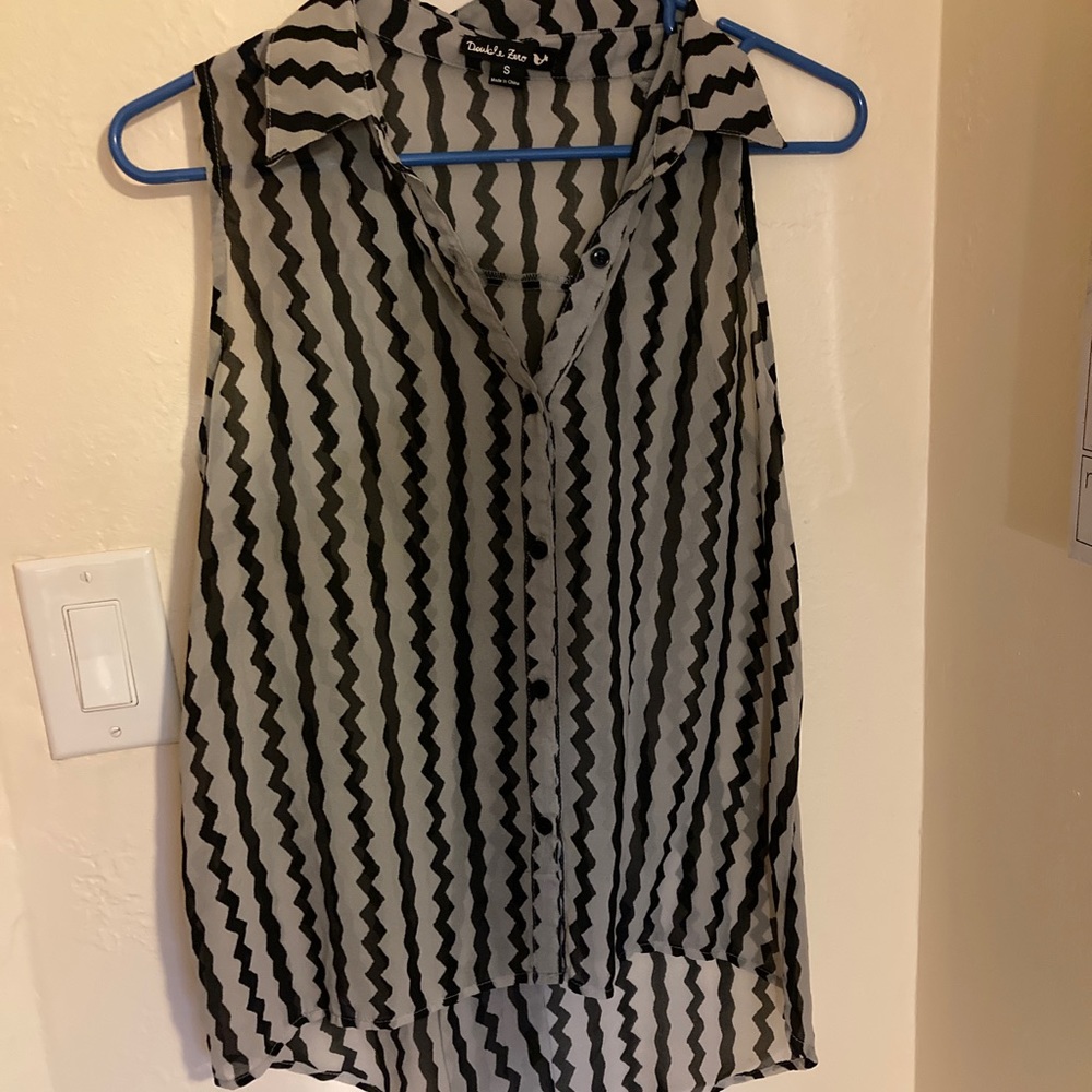 Patterned Hi-lo Tank with Collar